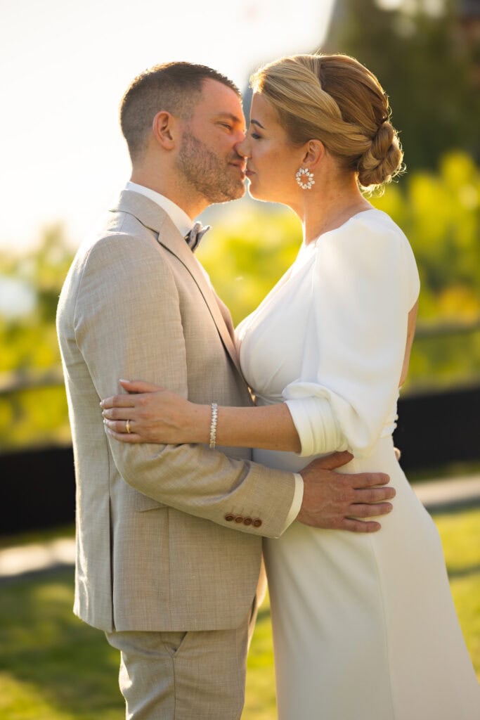 Wedding at Grand Hotel Dolder, Zürich. Sunset photoshoot with bride and groom