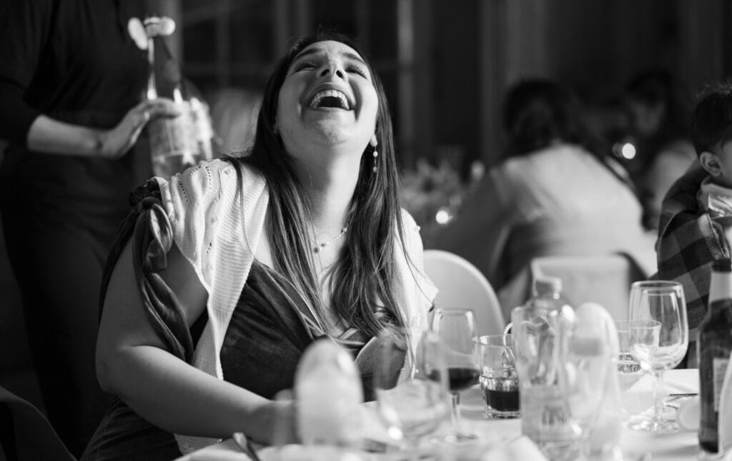 Wedding in Villa Wenkenhof. Mother laughing