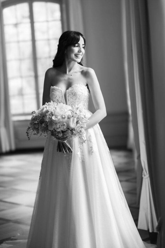 Bride before the ceremony. Bride photoshoot at Schloss Hünigen.