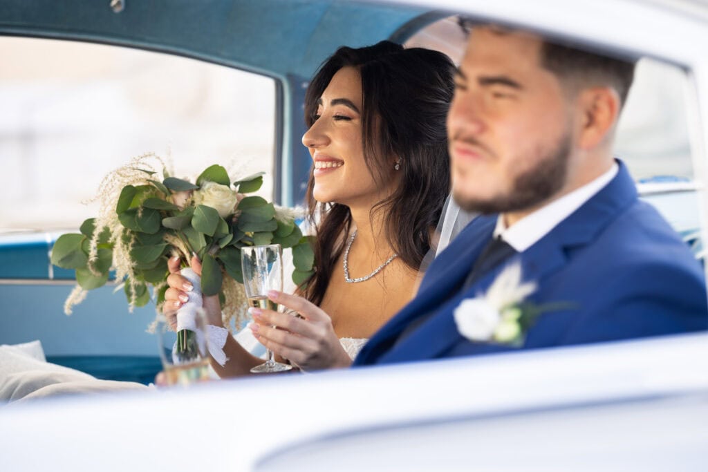 Villa Wenkenhof, Basel. Ceremony in Arlesheim church. Oldtimer with bride and groom