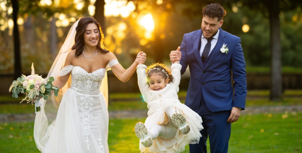 Villa Wenkenhof, Basel. Couple session with bride and groom, and her daughter