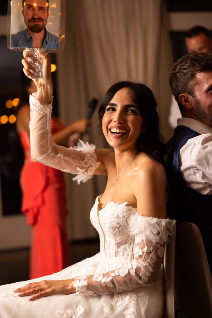 Games with bride and groom during the wedding reception at Schloss Hünigen in Bern