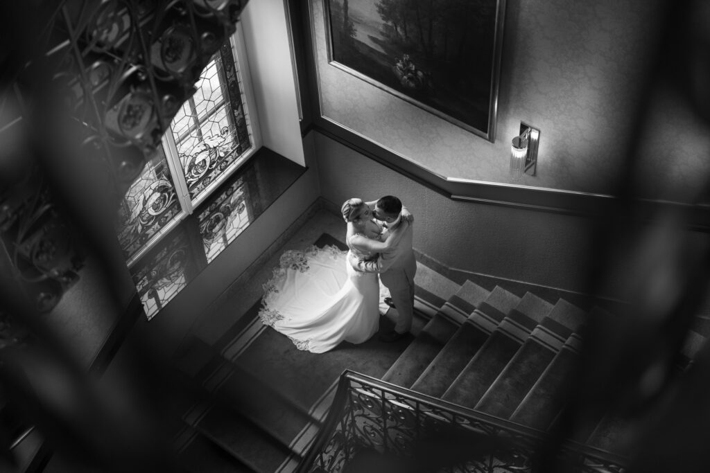 Wedding at Grand Hotel Dolder, Zürich. Couple session at the stairs