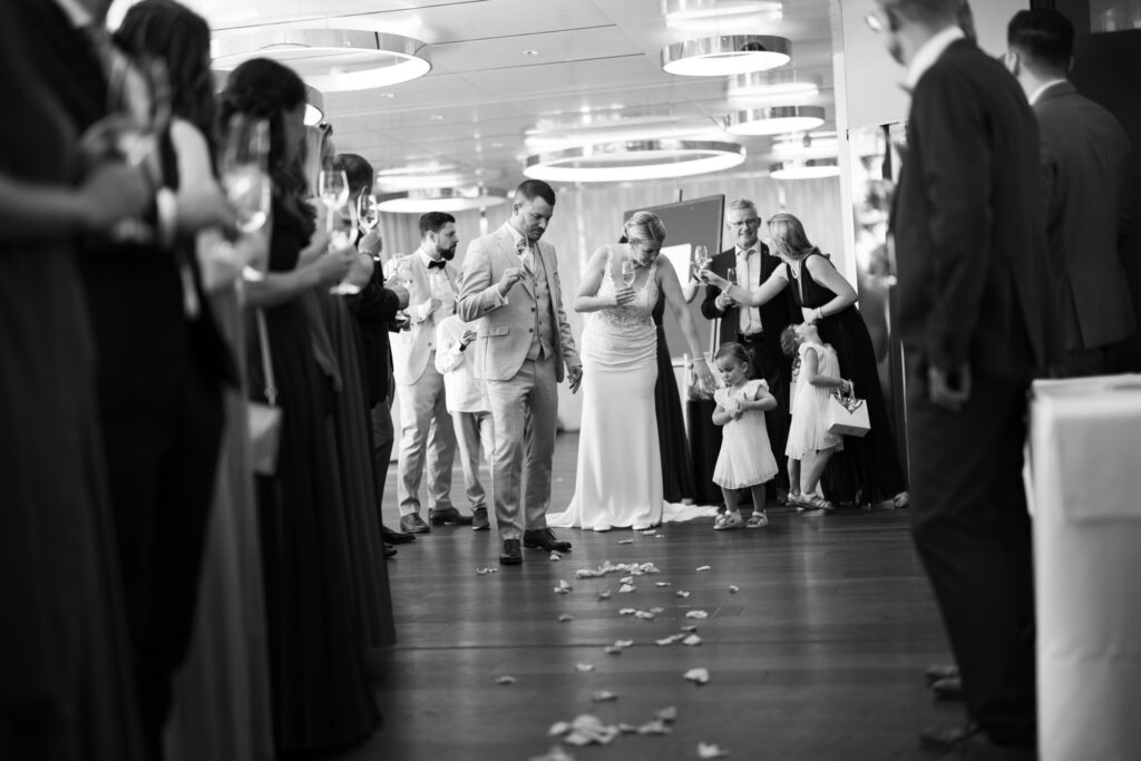 Wedding at Grand Hotel Dolder, Zürich. Reception. Spalier